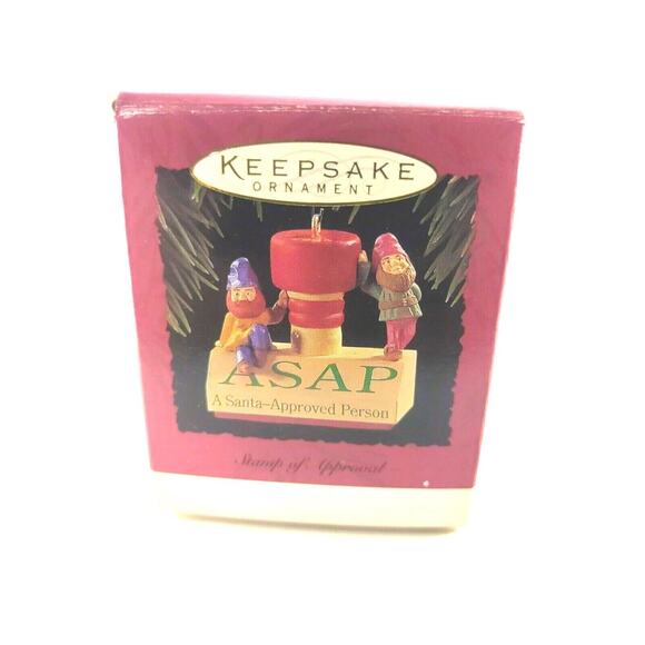 Hallmark Keepsake Handcrafted Ornament Stamp of Approval 1994 - Picture 1 of 11